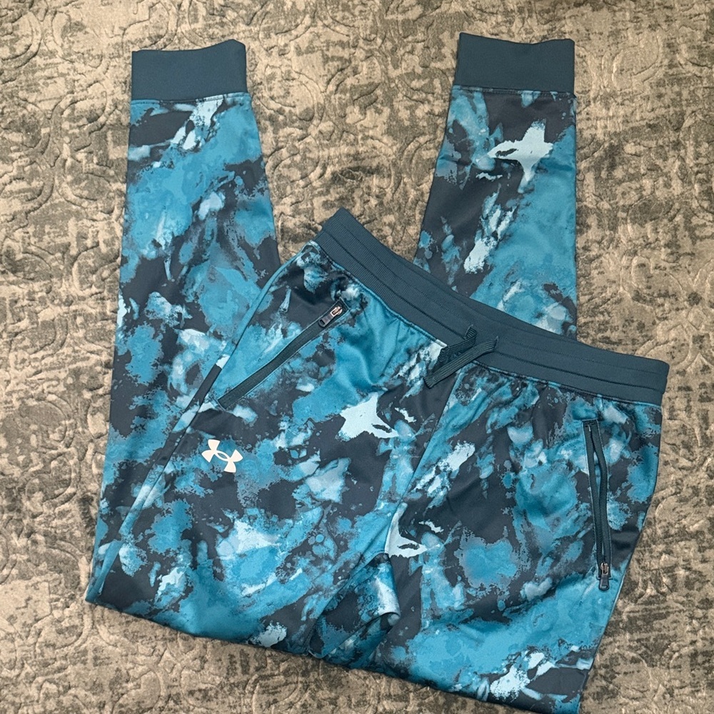 Under Armour Kids' Youth Teal and Navy Joggers NEW